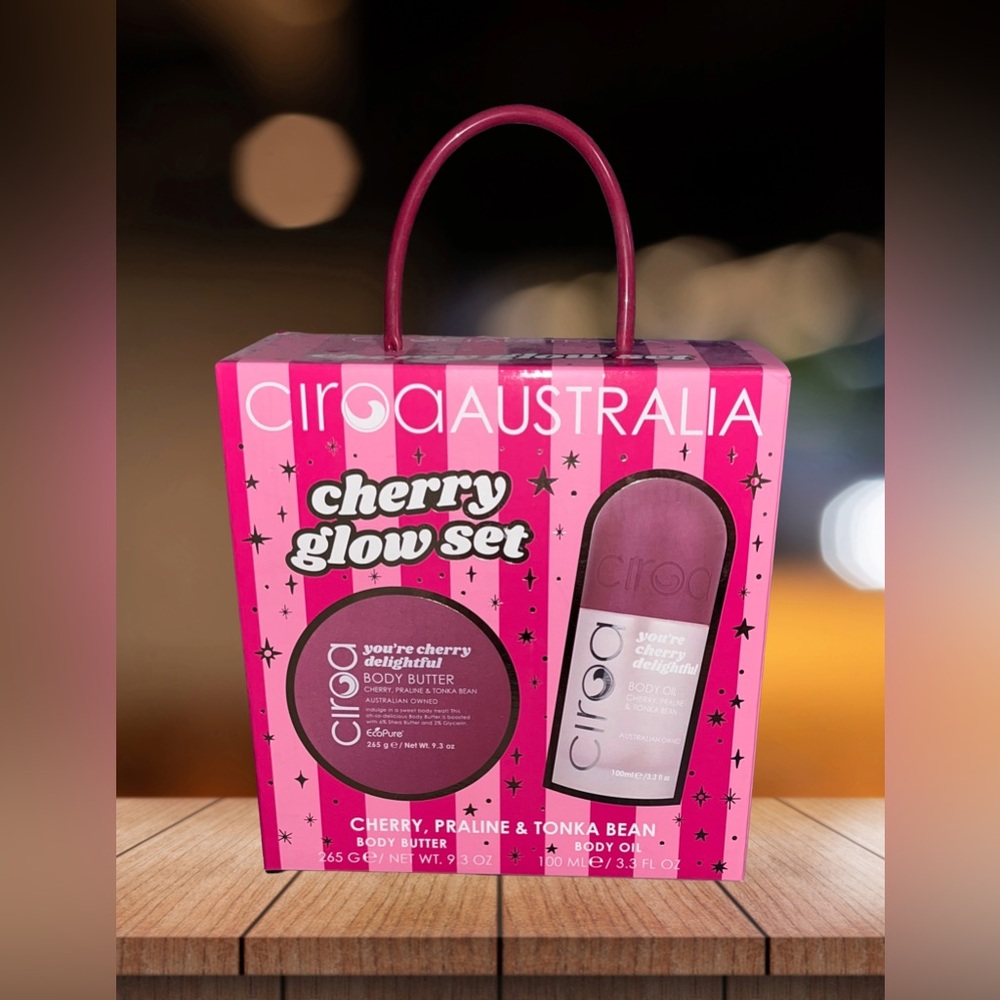 NIB! Ciroa Australia "Cherry Glow Set" Body Care Gift Set
